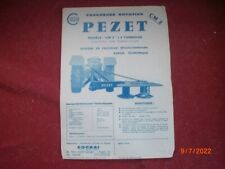 ANCIEN    FEUILLET   PUBLICITAIRE  FAUCHEUSE ROTATIVE  A TAMBOURS  PEZET  CM 2
