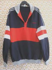 Sweat Adidas Vintage Ventex marine rouge Courtelle Vintage 80'S - 192 / XXL