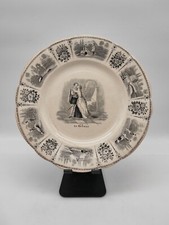 Assiette xixeme Porcelaine Opaque Lebeuf et Milliet creil montereau le retour