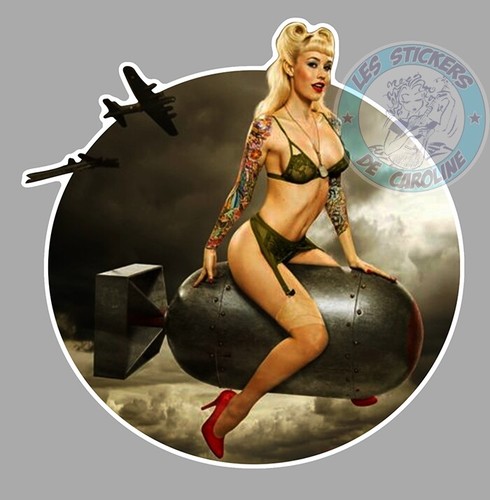 Sticker pinup bomb autocollant - sticker,