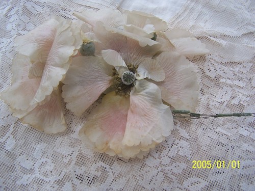 Ancienne fleur soie - fleur, en