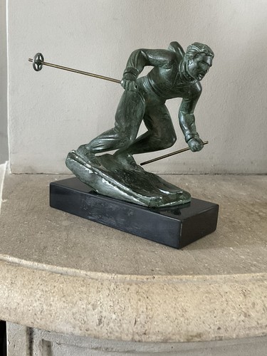 Statuette trophée ski vintage - ski,