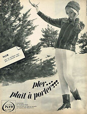 PUBLICITE ADVERTISING 014   1963  PLER  vetements de ski  anorak fuseau