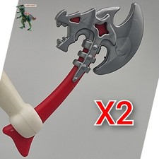 X2 Playmobil hache rouge tête