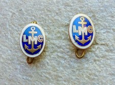 LOT de 2 insignes boutonnière Ligue Maritime Coloniale Française