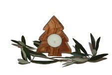 Photophore forme Sapin en bois d'Olivier (ref:5103)