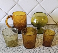 5 VERRERIES en Verre bullé                       (Biot où La Rochère)