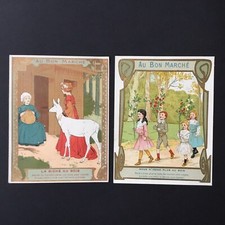 Bon Marché SIT 12 Les Contes De Perrault 2 Grands Chromos Dorés 1904 Scraps