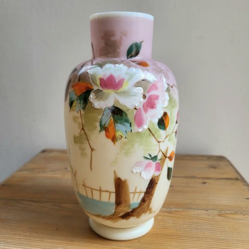 Vase verre opalin décor - en,