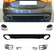 DIFFUSEUR ARRIERE LOOK RS4 + EMBOUT POT POUR AUDI A4 B8 PHASE 1 12/2007-10/2011