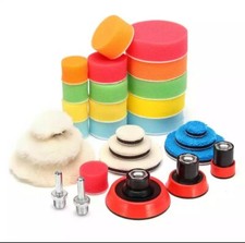 Kit Tampon de Polissage Pad Cire Eponge voiture, 29 pièces detailling nettoyage