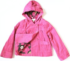 VERT BAUDET veste à capuche velours côtelé rose NEUF blouson caban, fille 6 ans