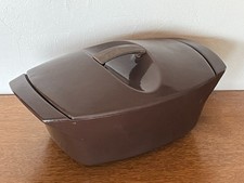 VINTAGE / Cocotte en fonte émaillée LE CREUSET Design RAYMOND LOEWY Marron 3,5 L