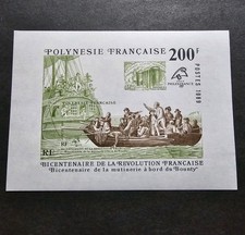 TIMBRE FRANCE POLYNÉSIE BLOC RÉVOLUTION FRANÇAISE N°15 NEUF ** LUXE MNH 1989