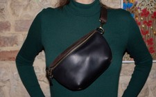 Sac banane femme en cuir de qualité, sac femme en cuir pour voyage, sac ceinture