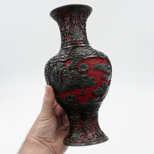Chine vase balustre - balustre, laque