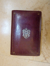 Boite écrin bijoux ancien cuir fin XIXe  écusson argent