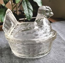 Ancien Sucrier Verre Pressé