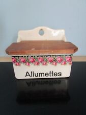 Ancienne Boite A Allumettes En Faïence vintage décor floral