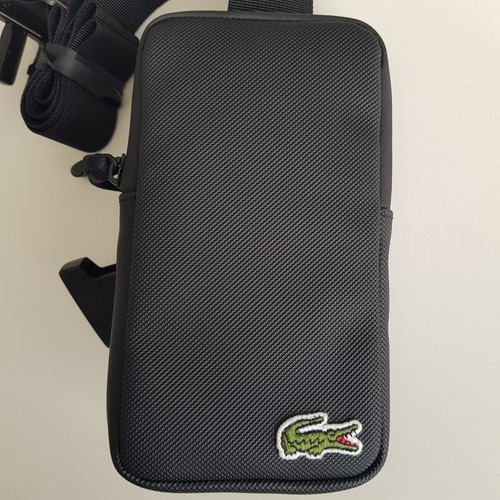 Sacoche zippée noire lacoste - noire,