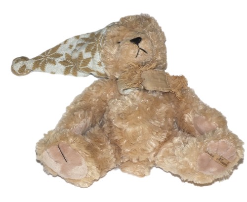 Peluche ours beige echarpe - peluche,