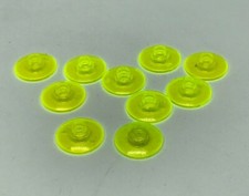 LEGO : 10x Disque Radar 2 x 2 - Réf 4740  trans-néon vert  - Set 6982 6988 1382