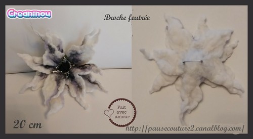 Broche feutrée blanc laine - broche,