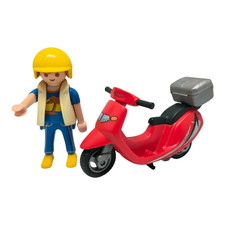 sympa scooter  + homme    Playmobil ( maison , ville , moto  ) 2692
