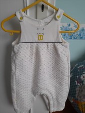 COMBINAISON LONGUE/BARBOTEUSE 6 MOIS OBAIBI BLANCHE MATELASSEE