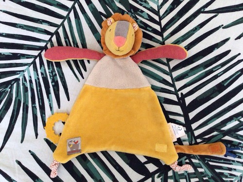 Doudou plat lion les - les, papoum
