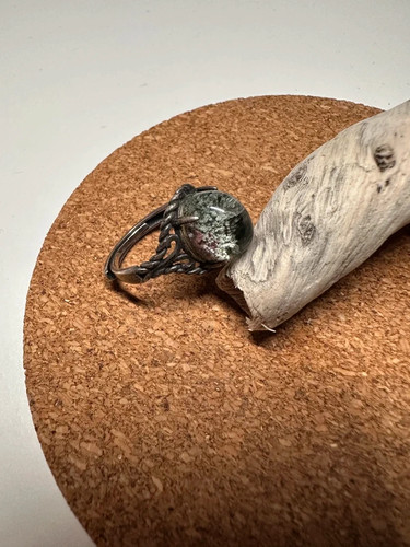 Bague quartz fantôme vert - bague,