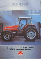 TRACTEUR MASSEY FERGUSSON MF 4200 DE 52 A 110 CH 2 ET 4 ROUES MOTRICES CATALOGUE