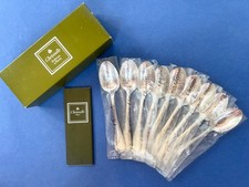 9 cuillères à café Christofle Malmaison + Boite, jamais servi H: 13.5cm