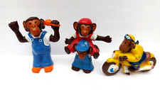 Jouet lot 3 figurines pub omo lessive singe chimpanzé PVC non articulé Publicité