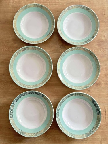 Assiettes creuses dorées - 6,