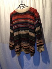 pull jacquard hiver vintage XL