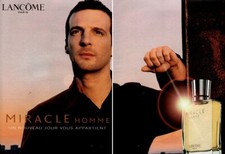 Publicité papier Parfum. Perfume ad. Lancôme Miracle pour Homme 2002 double page