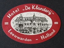 Ancienne étiquette HOTEL DE