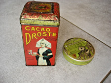2 anciennes boites en tôle lithographiée cacao droste marlier