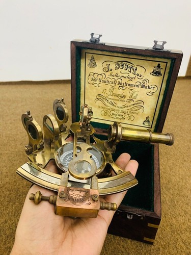 Ancien sextant laiton - sextant, en