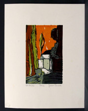 Linogravure couleurs vers 1970