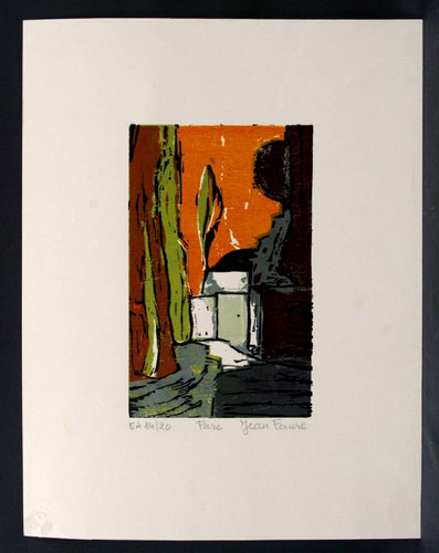 Linogravure couleurs vers 1970