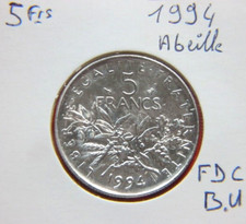 5 Francs  1994 Abeille BU - FDC ( Issue d'un coffret B.U)