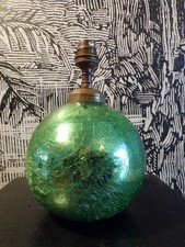 LAMPE BOULE VERRE églomisé vert-DESIGN 1930-50-DLG Adnet-Ø15cm