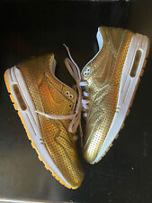 Nike X Concepts Air Max 1 Premium Metallic Gold Perforated Leather patta Atmos