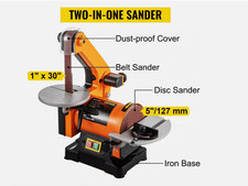 Machine à Polir Ponceuse à Bande et à Disque 250W/230V Électrique 25,4x760 mm