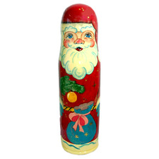 Père Noël en bois peint -