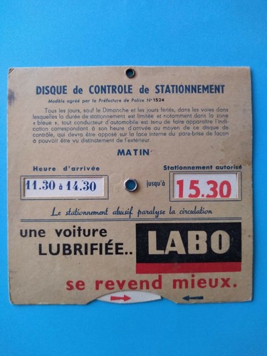 Ancien disque stationnement - de,