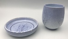 ACCESSOIRES Salle De Bain Set 2 Pièces Gobelet Porte-savon terre cuite Émaillée