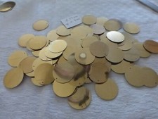 lot de 100 très très anciens  SEQUIN doré rond diam 33 mm paillettes costumes